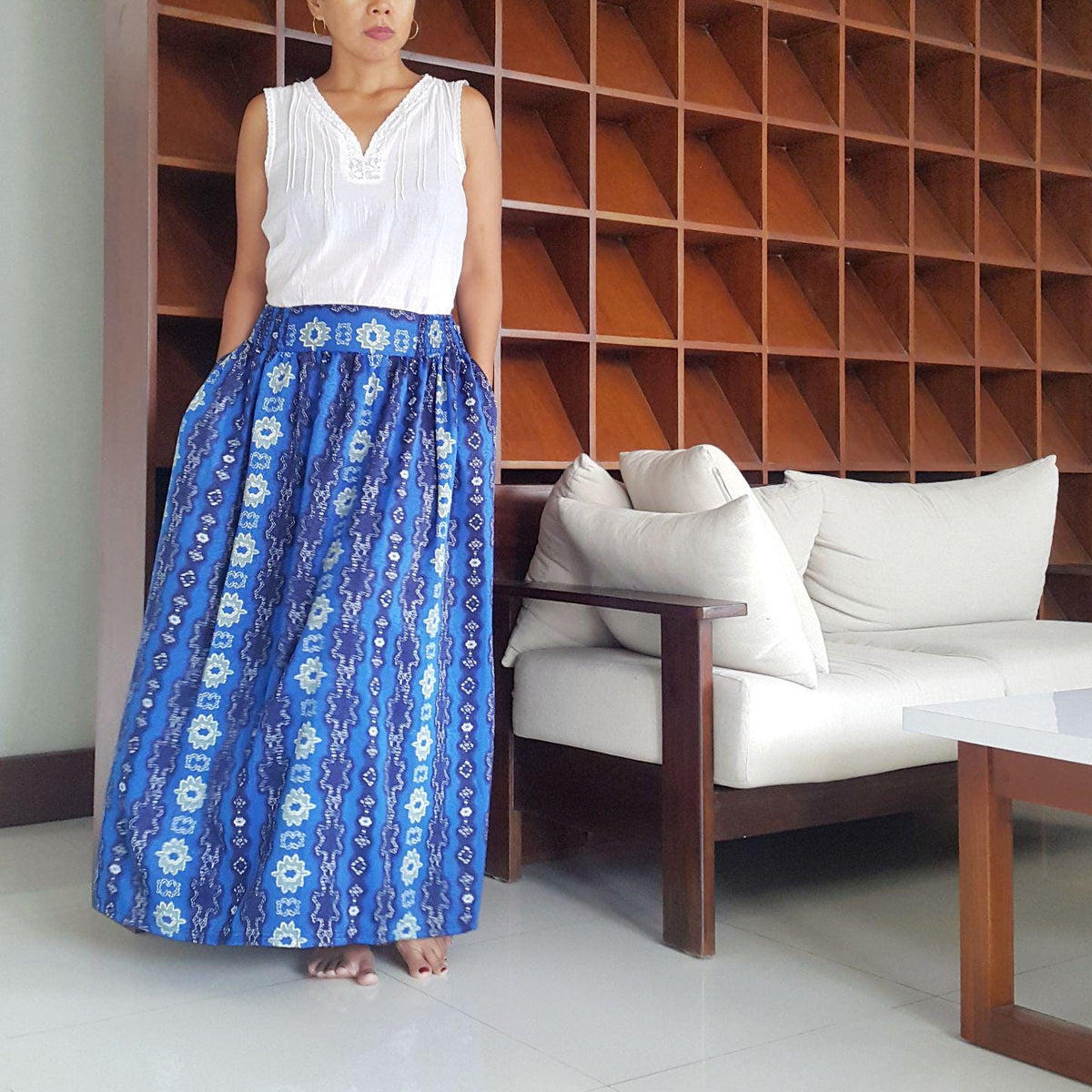 Ivy Floral Satin Maxi Skirt — view 5