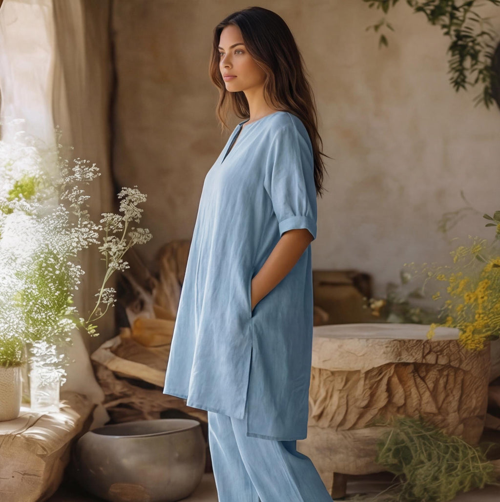 Belle Gray Linen Set — view 2