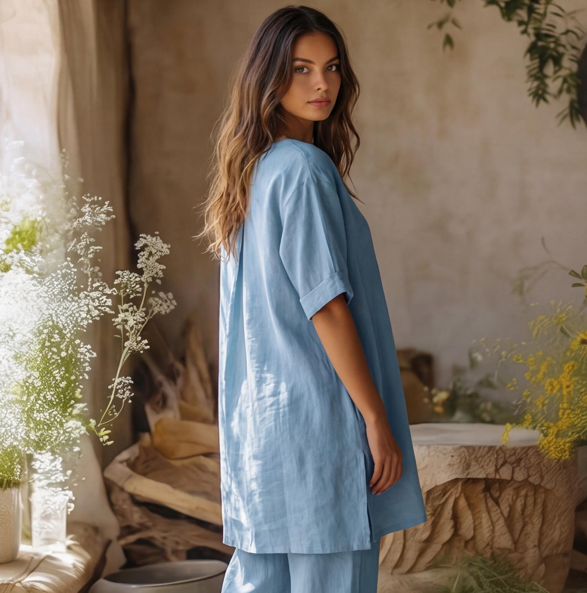Belle Gray Linen Set — view 4