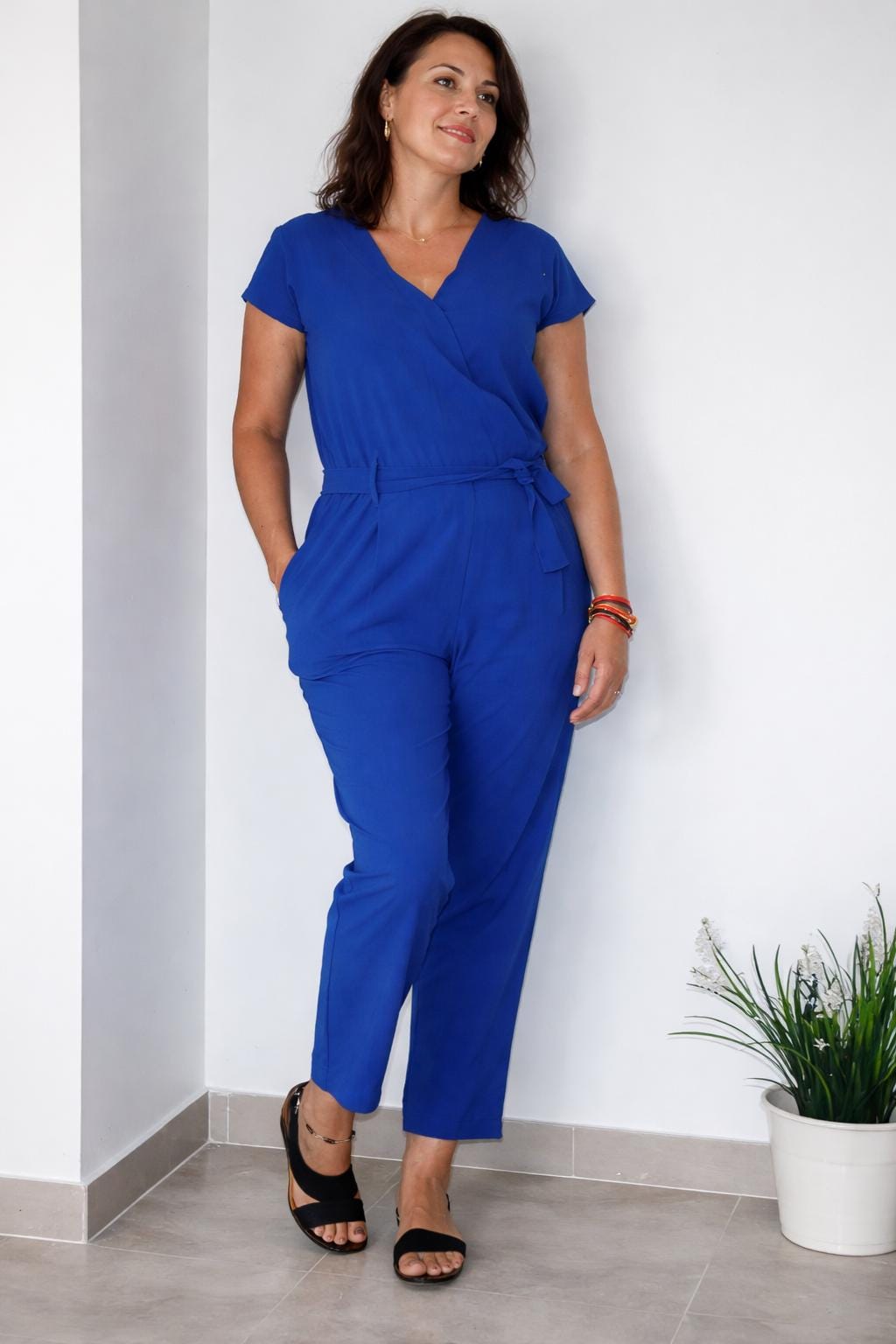 Greta Black Wrap Jumpsuit — view 5