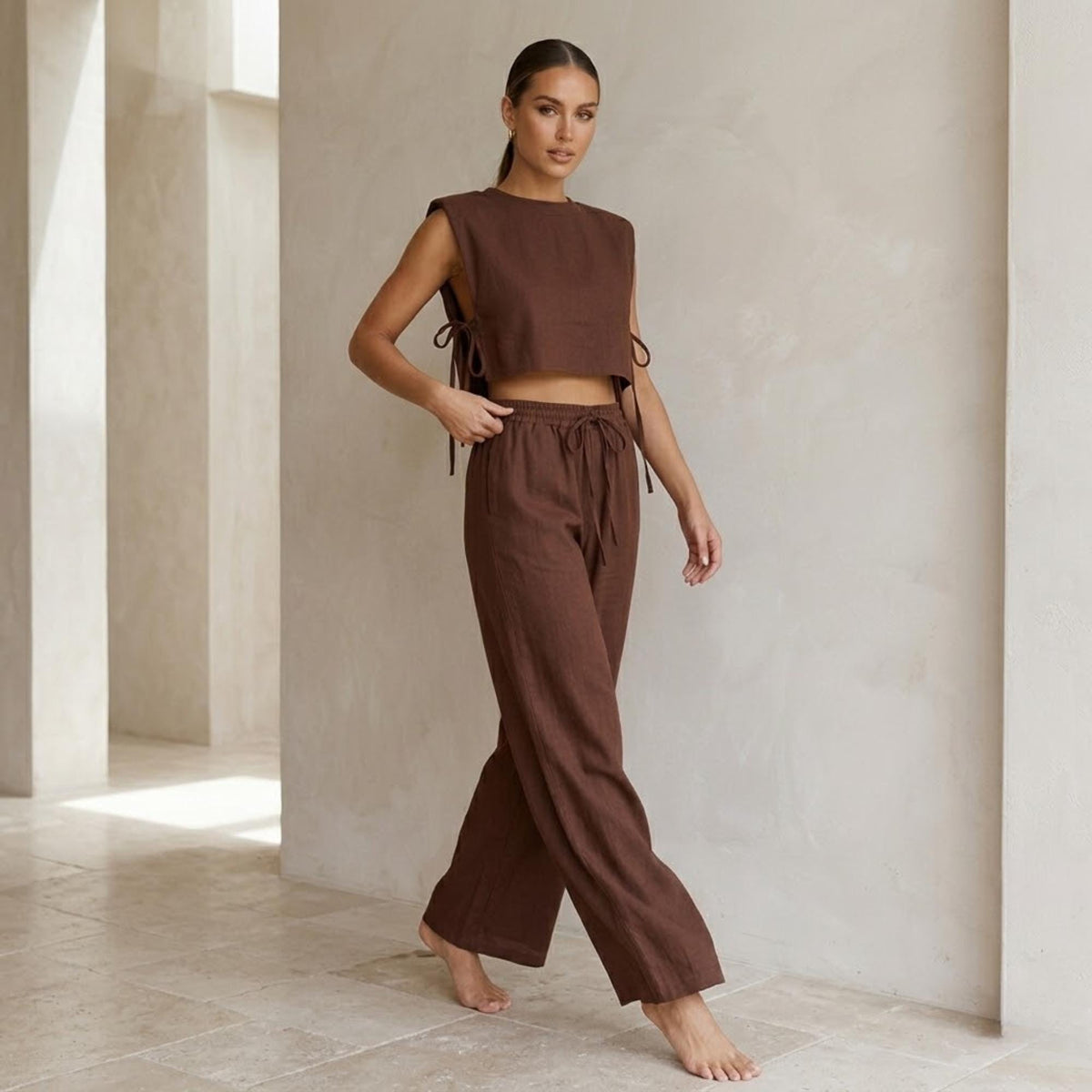 Thea Beige Linen Set — view 5