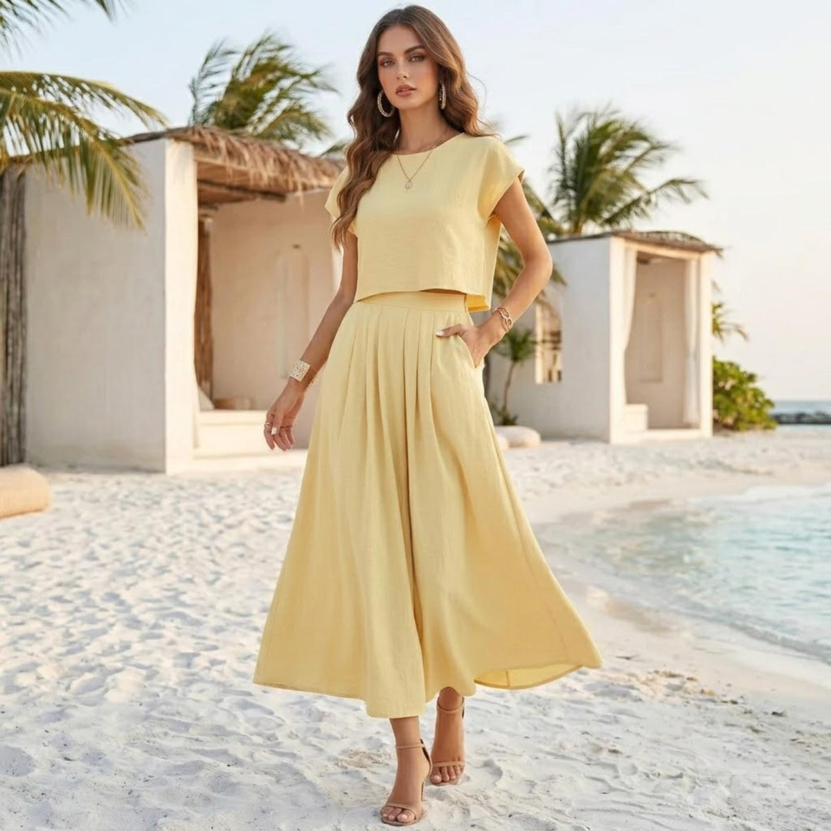 Yara Ivory Linen Set — view 3