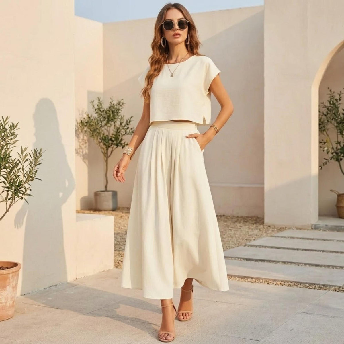 Yara Ivory Linen Set — New York New York