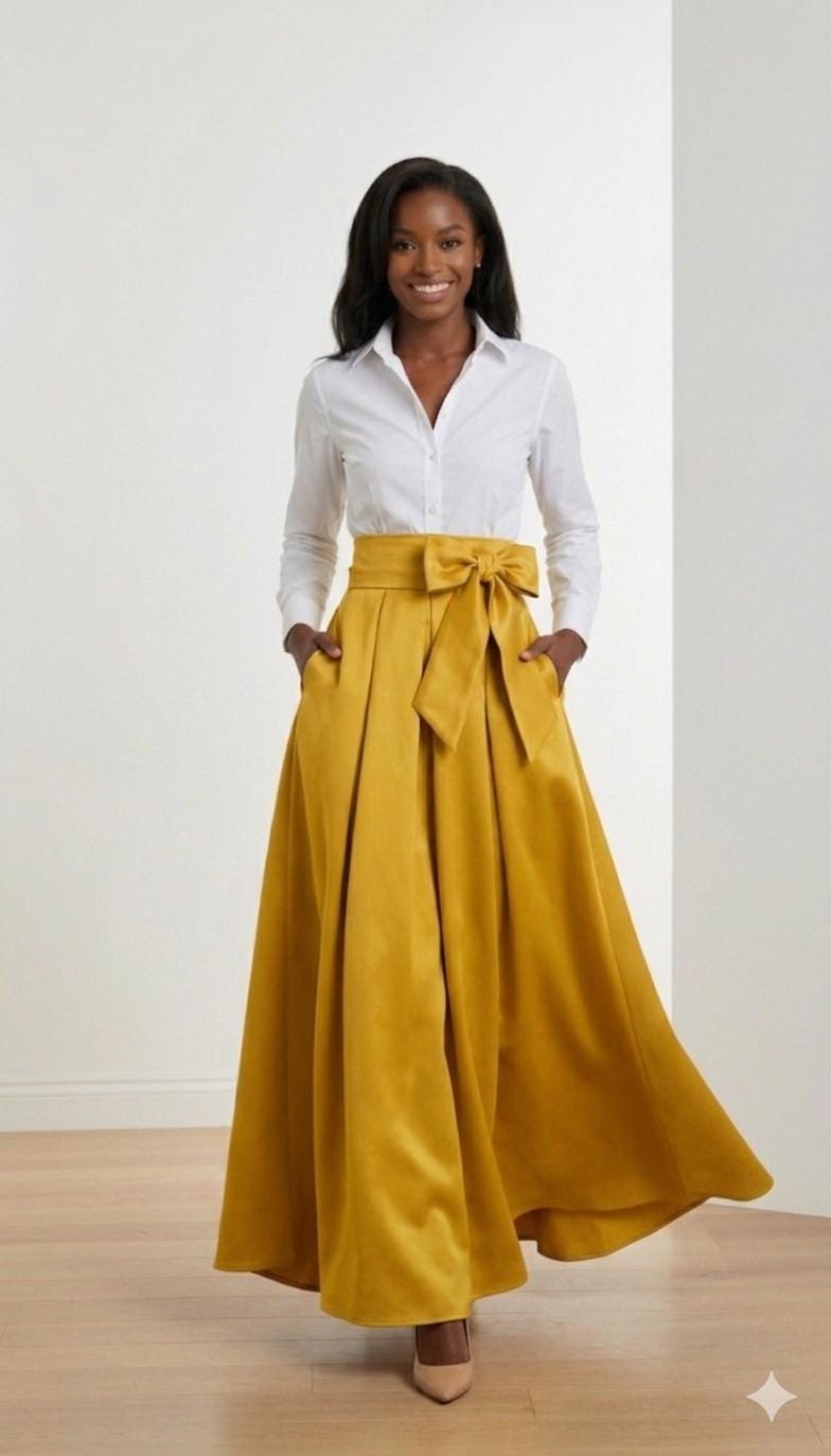 Ellie Gold Satin Maxi Skirt — view 4