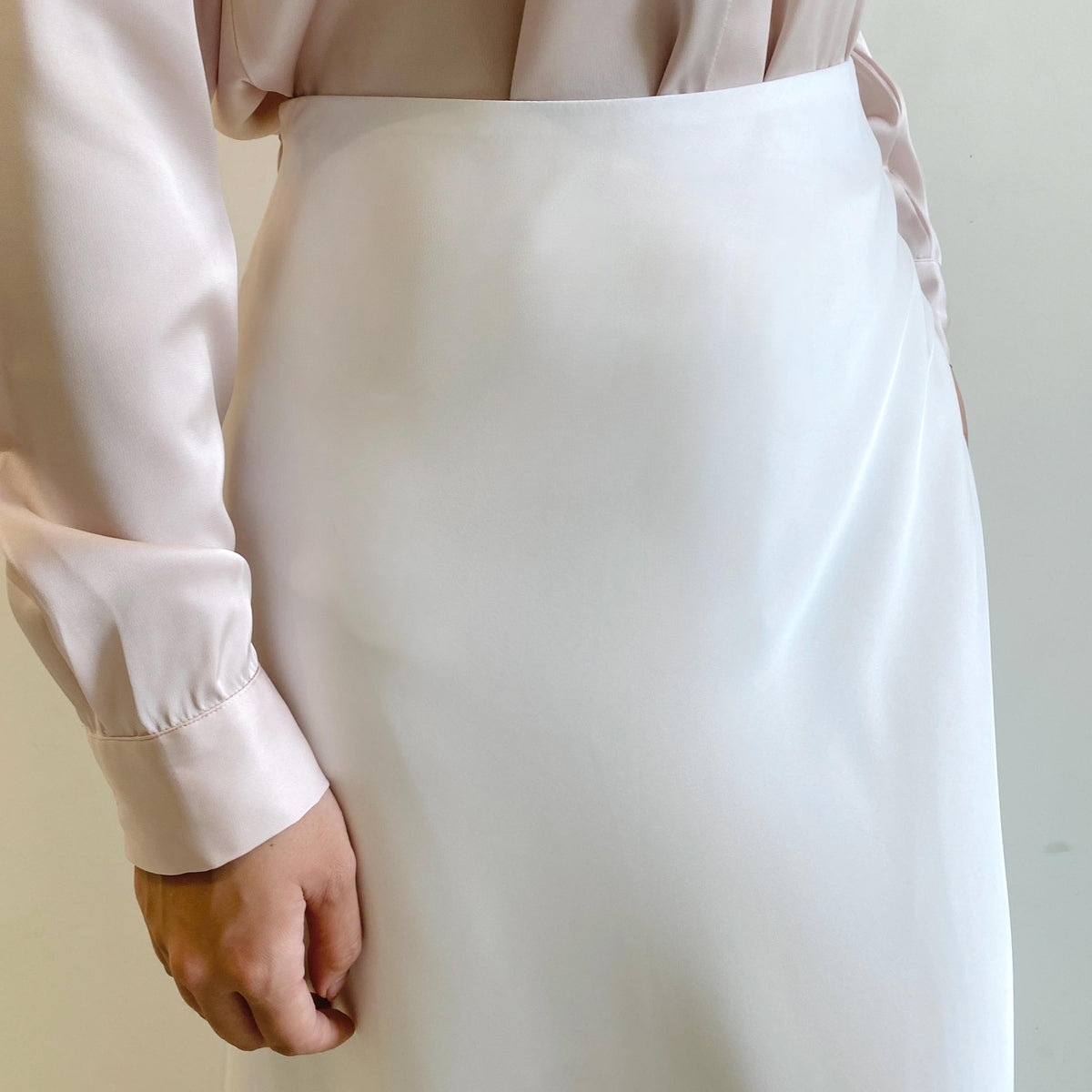 Kit Ivory Satin Maxi Skirt — view 2