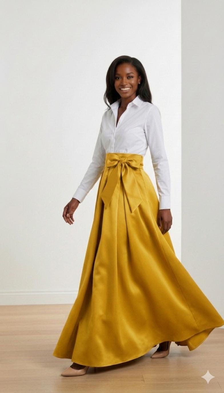 Ellie Gold Satin Maxi Skirt — view 3