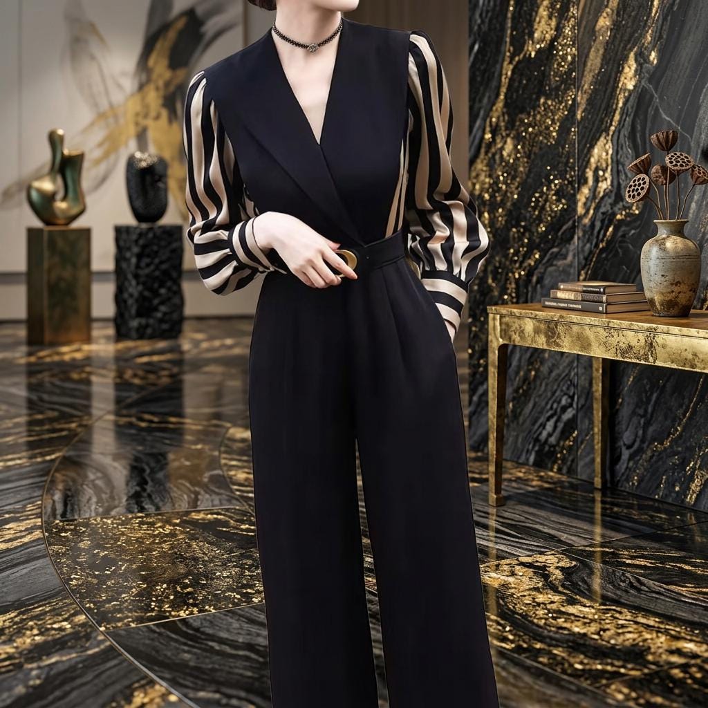 Flora Striped Lace Jumpsuit — view 2