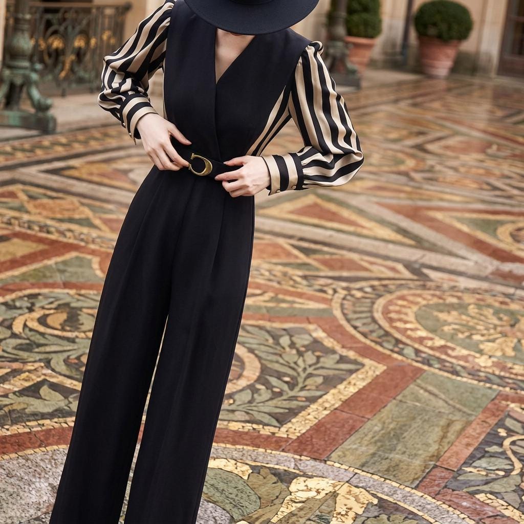 Flora Striped Lace Jumpsuit — view 3