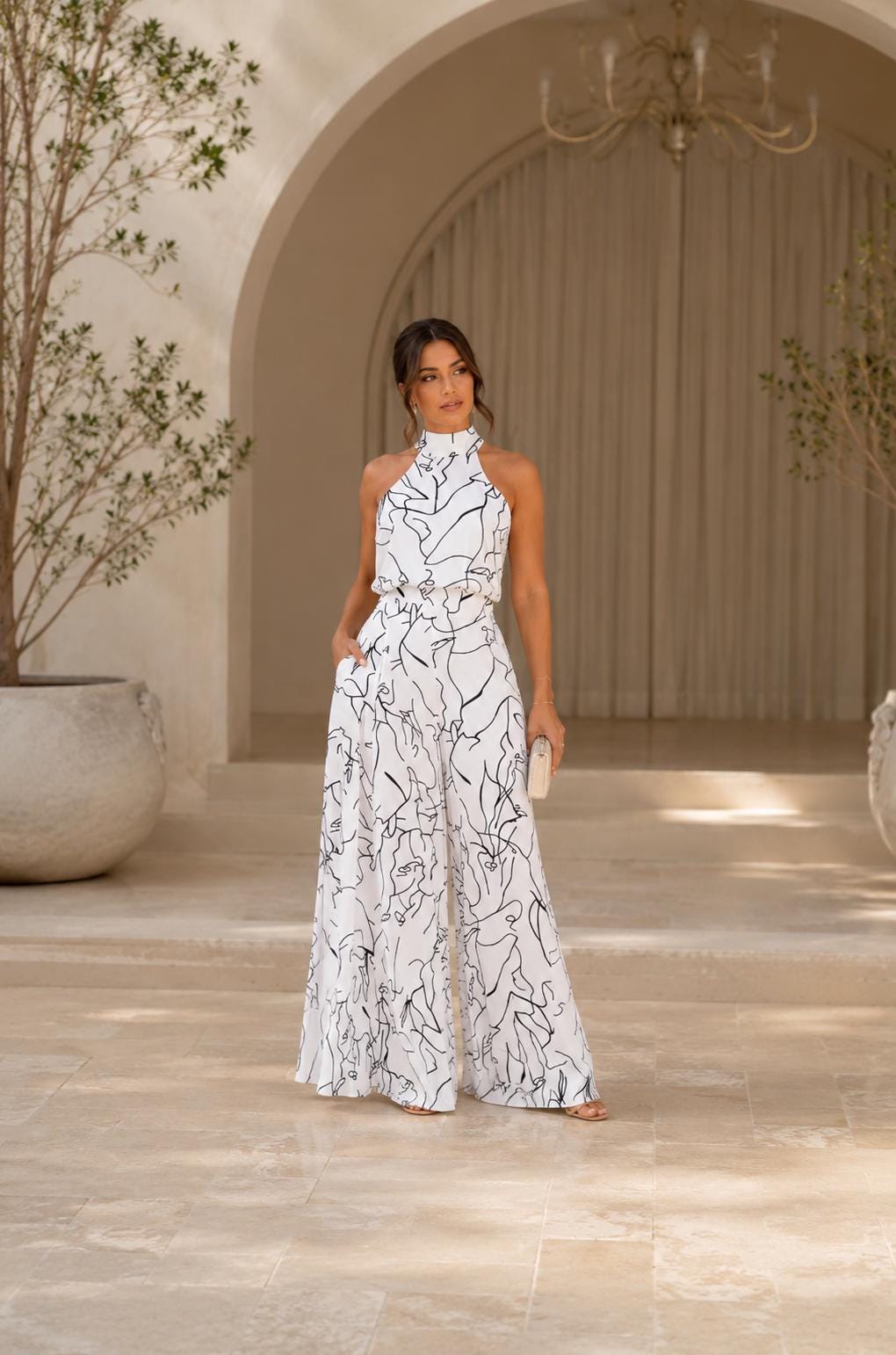 Vivi Ivory Halter Jumpsuit — New York New York