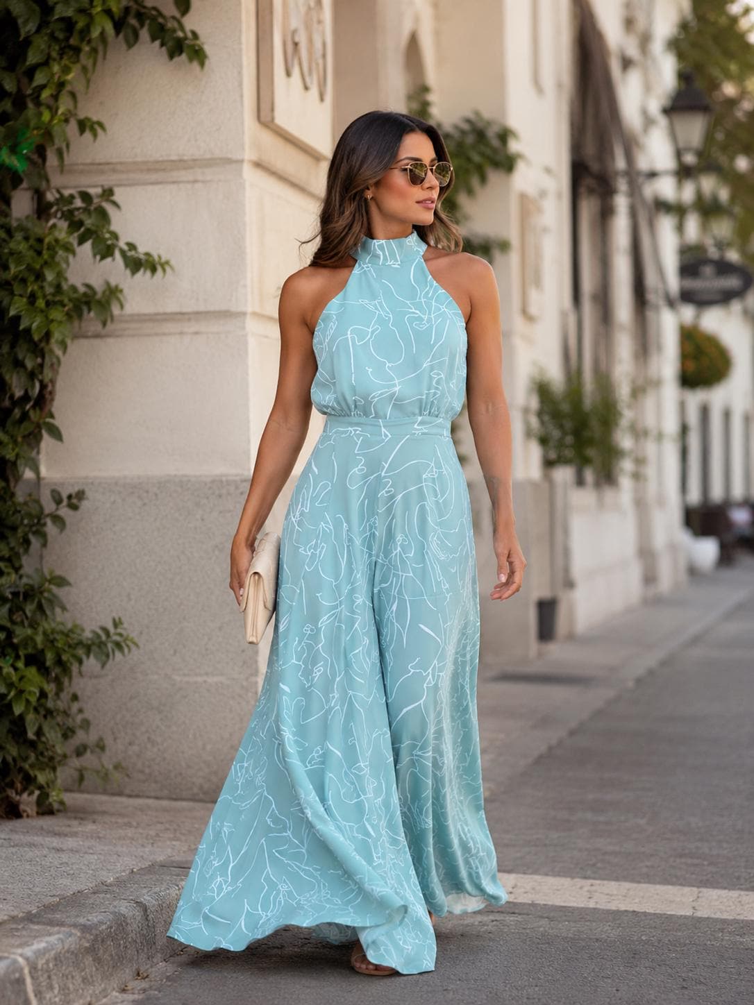 Vivi Ivory Halter Jumpsuit — view 2