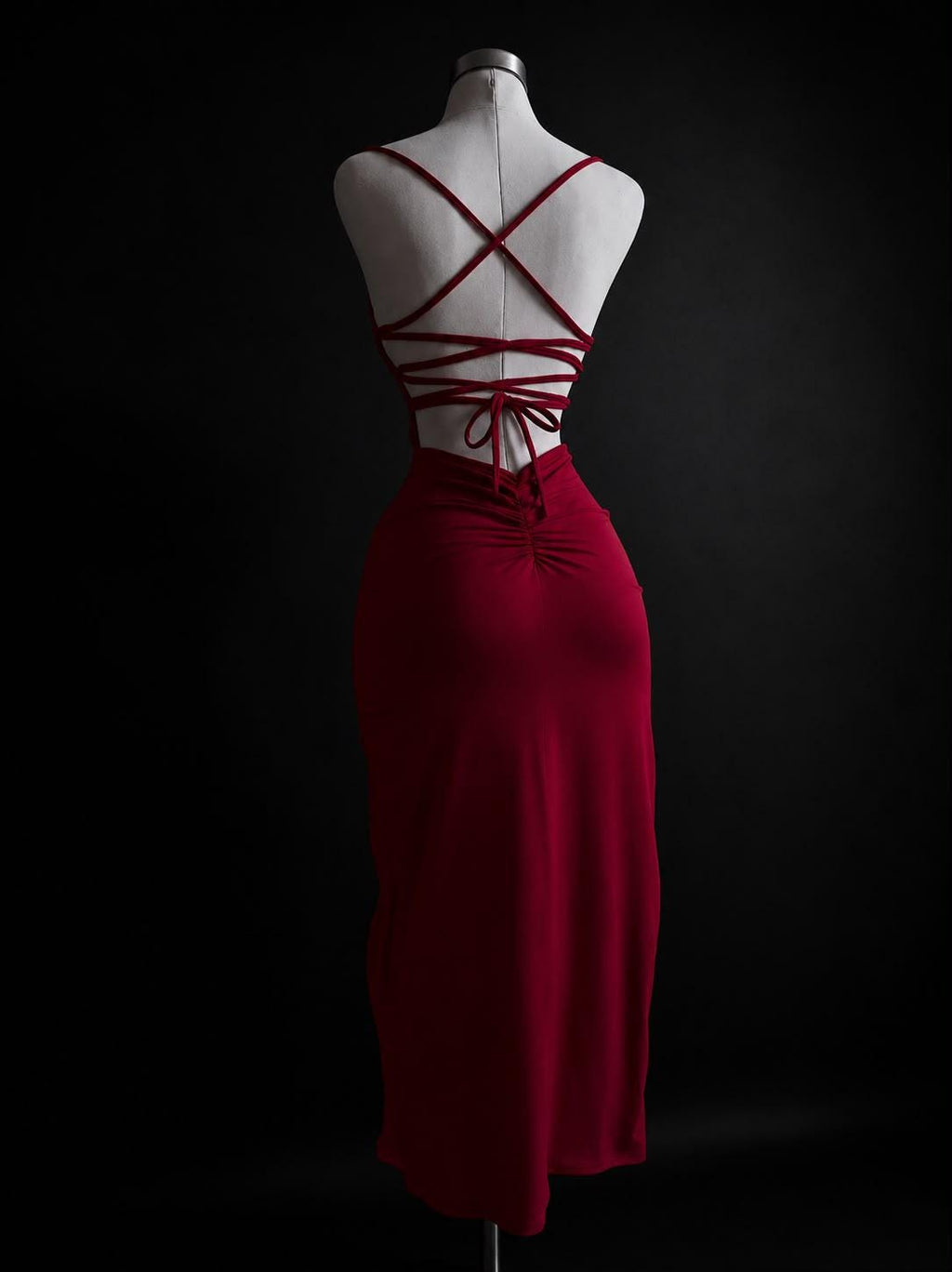 Willa Burgundy Bodycon Midi Dress — view 2