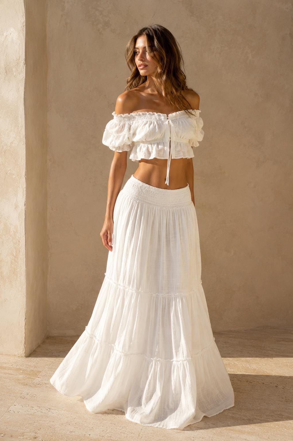 Inez White Ruffle Set — view 2