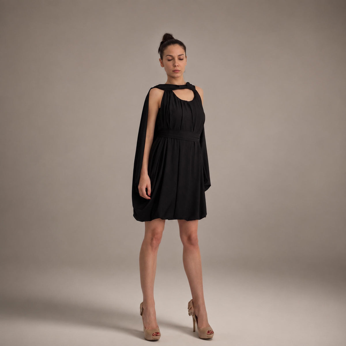 Esme Black Tunic Knee-Length Dress — view 3