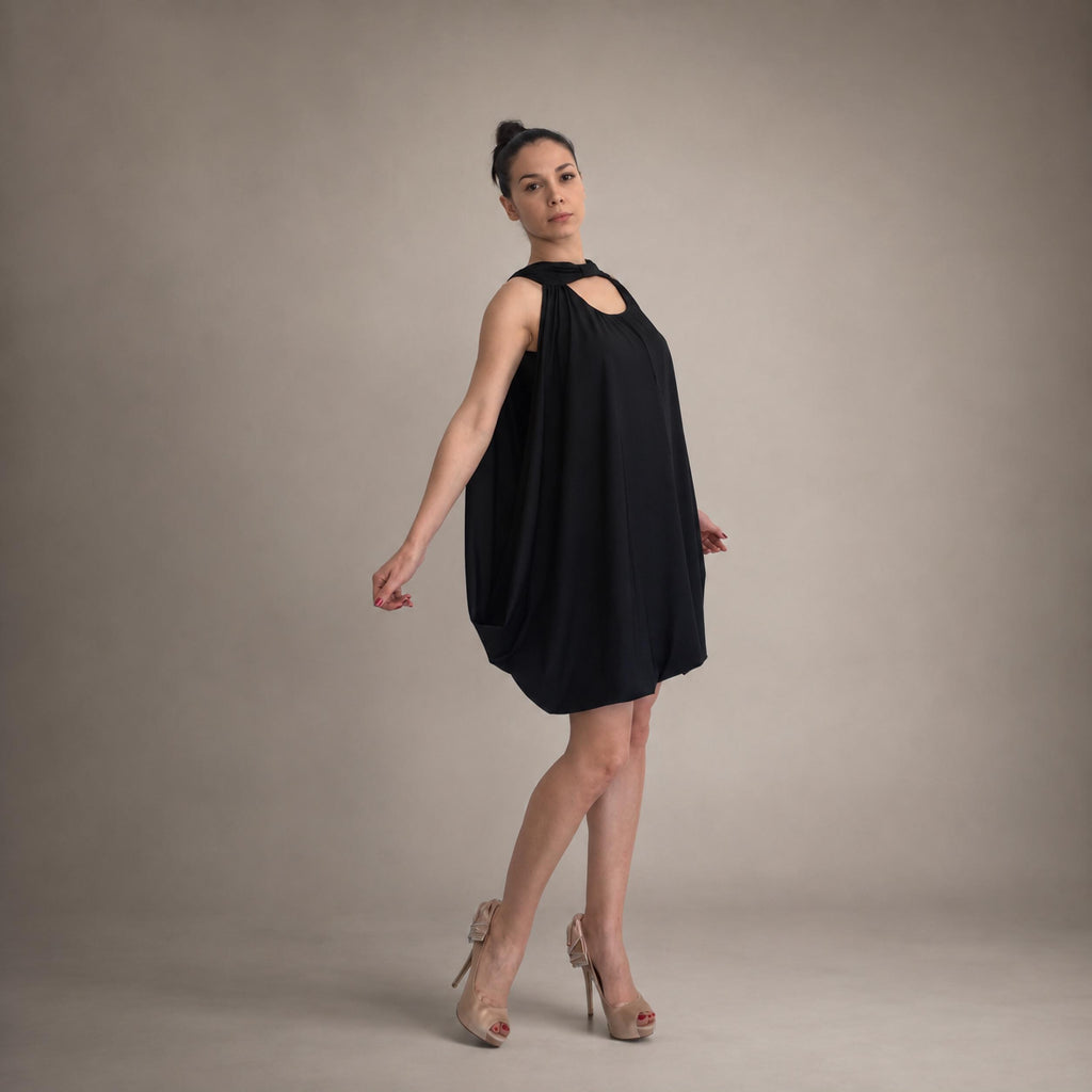 Esme Black Tunic Knee-Length Dress — view 2