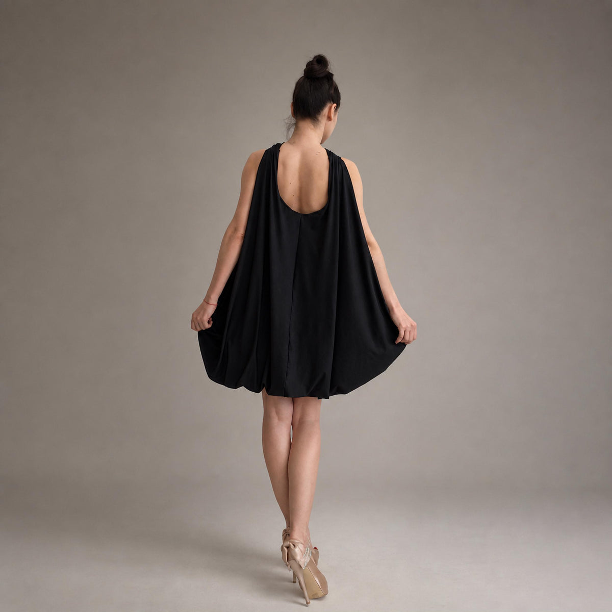 Esme Black Tunic Knee-Length Dress — view 4