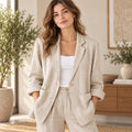 Cora Beige Linen Blazer — New York New York