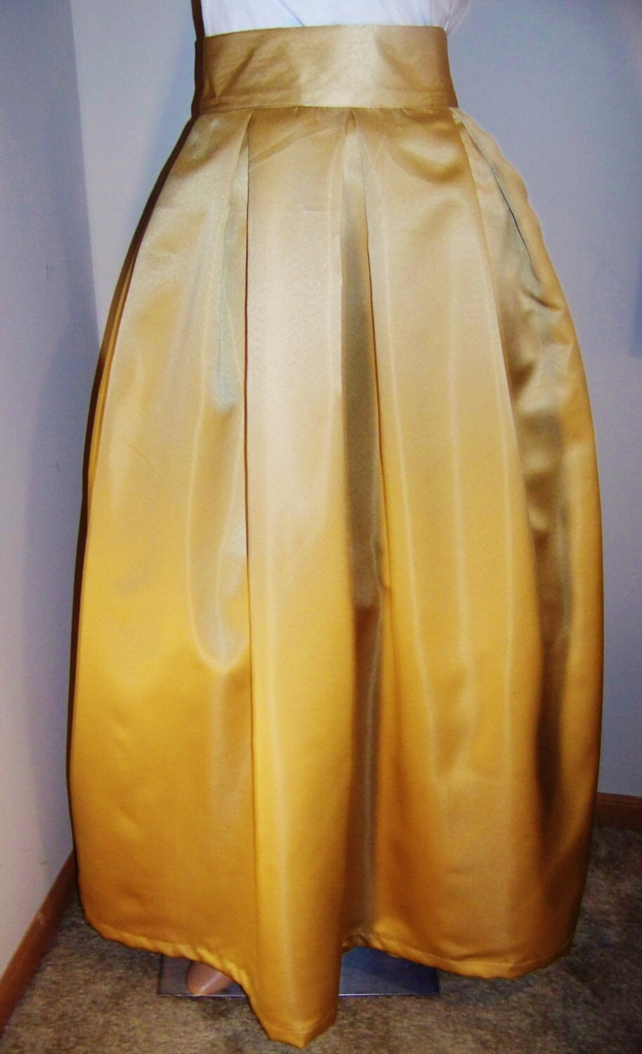 Ellie Gold Satin Maxi Skirt — view 5